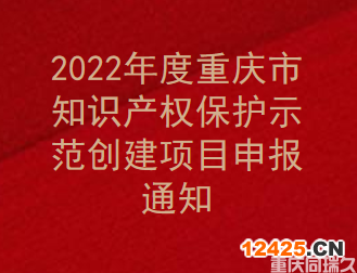 2022年度重慶市知識(shí)產(chǎn)權(quán)保護(hù)示范創(chuàng)建項(xiàng)目申報(bào)通知(圖1)