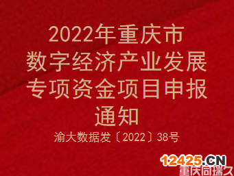 2022年重慶市數(shù)字經(jīng)濟(jì)產(chǎn)業(yè)發(fā)展專項資金項目申報通知(圖1)