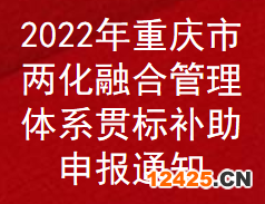 2022年重慶市兩化融合管理體系貫標(biāo)補助申報通知(圖1)