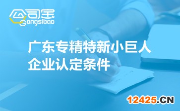 廣東專精特新小巨人企業(yè)認(rèn)定條件