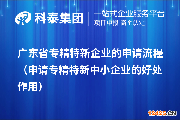 廣東省專精特新企業(yè)的申請流程（申請專精特新中小企業(yè)的好處作用） 