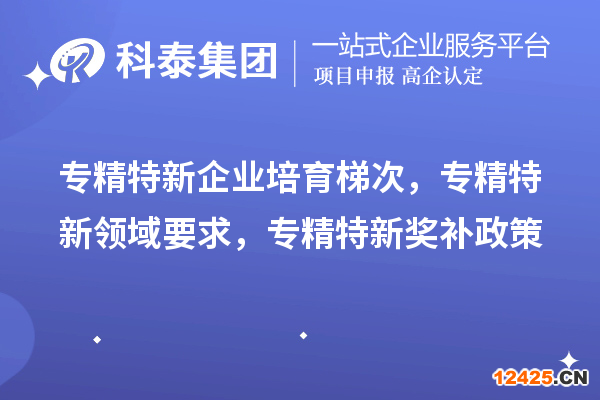 專精特新企業(yè)培育梯次，專精特新領(lǐng)域要求，專精特新獎(jiǎng)補(bǔ)政策