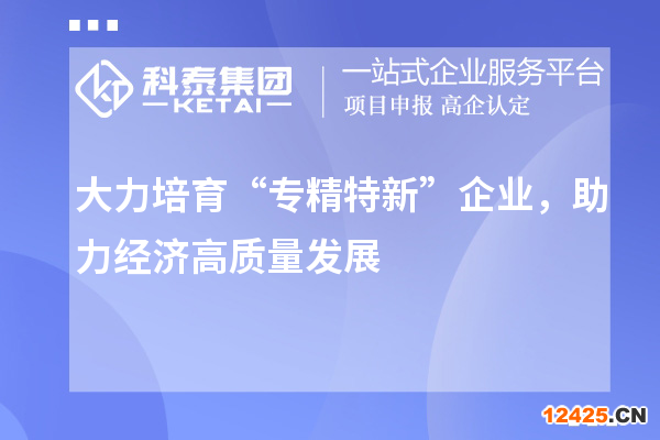 大力培育“專精特新”企業(yè)，助力經(jīng)濟(jì)高質(zhì)量發(fā)展