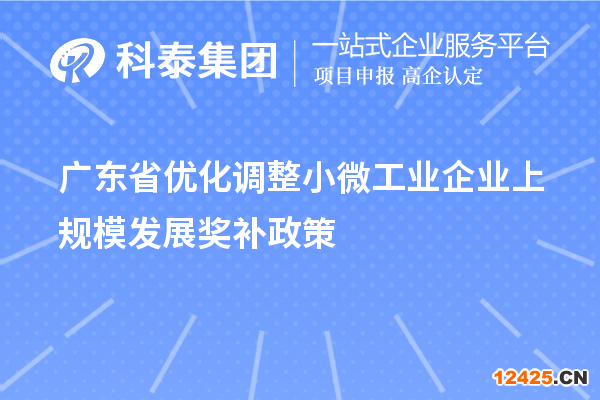 廣東省優(yōu)化調(diào)整小微工業(yè)企業(yè)上規(guī)模發(fā)展獎(jiǎng)補(bǔ)政策