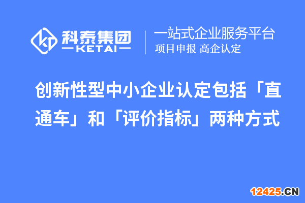 創(chuàng)新性型中小企業(yè)認(rèn)定包括「直通車(chē)」和「評(píng)價(jià)指標(biāo)」兩種方式