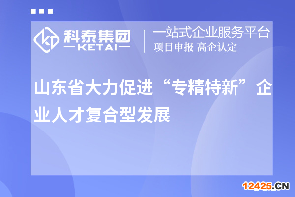 山東省大力促進“專精特新”企業(yè)人才復合型發(fā)展