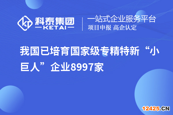 我國已培育國家級專精特新“小巨人”企業(yè)8997家