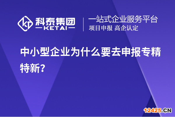 中小型企業(yè)為什么要去申報專精特新？