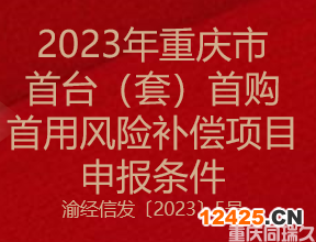 2023年重慶市首臺(tái)（套）首購首用風(fēng)險(xiǎn)補(bǔ)償項(xiàng)目申報(bào)條件(圖1)