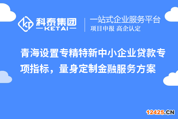 青海設(shè)置專精特新中小企業(yè)貸款專項指標，量身定制金融服務方案