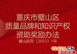 重慶市璧山區(qū)質(zhì)量品牌和知識產(chǎn)權(quán)資助獎勵辦法（璧山府發(fā)〔2023〕1號）(圖1)