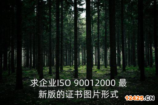 求企業(yè)ISO 90012000 最新版的證書圖片形式