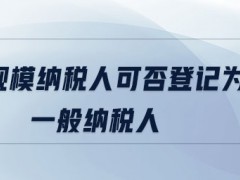 小規(guī)模納稅人登記一般納稅人